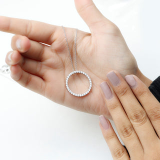 2.10 TCW Round  Eternity Moissanite Necklace 5