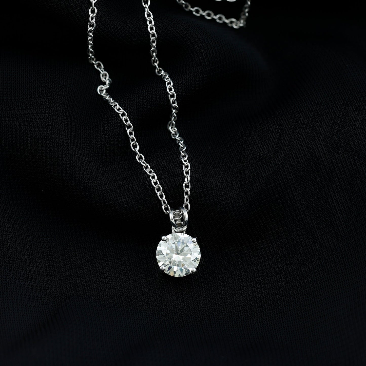 2.10 TCW Round Solitaire Moissanite Necklace