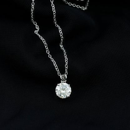 2.10 TCW Round Solitaire Moissanite Necklace