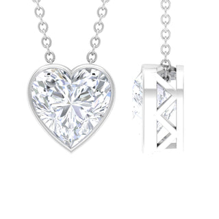 2.10 CT Heart Bezel  Moissanite Necklace 2
