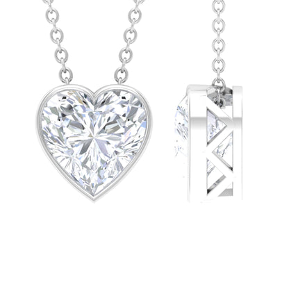 2.10 CT Heart Bezel  Moissanite Necklace