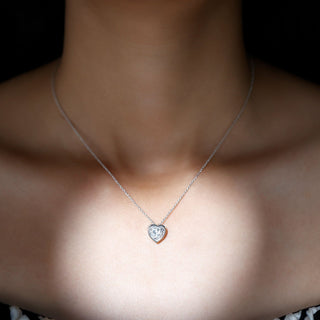 2.10 CT Heart Bezel  Moissanite Necklace 3