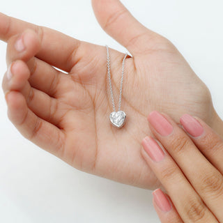 2.10 CT Heart Bezel  Moissanite Necklace 4