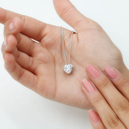 2.10 CT Heart Bezel  Moissanite Necklace