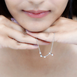 0.45 TCW Round Aries Constellation Moissanite Necklace 5