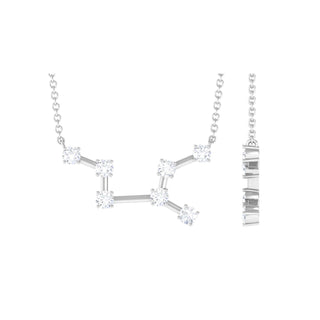 0.63 TCW Round Virgo Zodiac Constellation Moissanite Necklace 2
