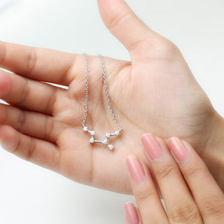 0.63 TCW Round Virgo Zodiac Constellation Moissanite Necklace 5