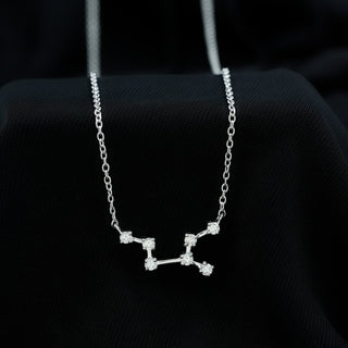 0.63 TCW Round Virgo Zodiac Constellation Moissanite Necklace 3