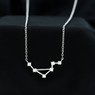 0.54 TCW Round Libra Constellation Moissanite Necklace 3