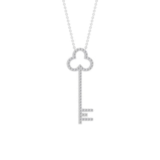 0.81 TCW Round  Key Moissanite Necklace 2