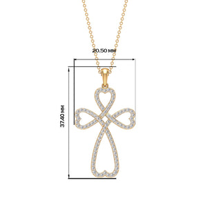 1.24 TCW Round Open Cross Heart Moissanite Necklace 3