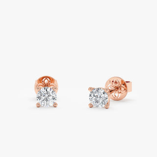 1.0 CT Round Bezel Solitaire Lab Grown Diamond Earrings