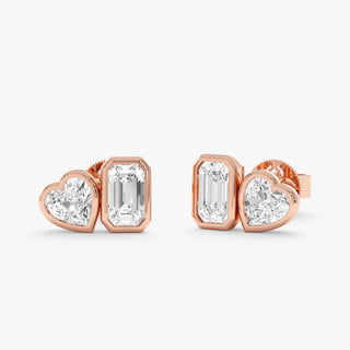 1.0 CT Round Bezel Solitaire Lab Grown Diamond Earrings