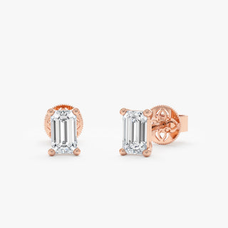 1.0 CT Round Bezel Solitaire Lab Grown Diamond Earrings