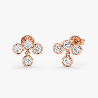 1.0 CT Round Bezel Solitaire Lab Grown Diamond Earrings