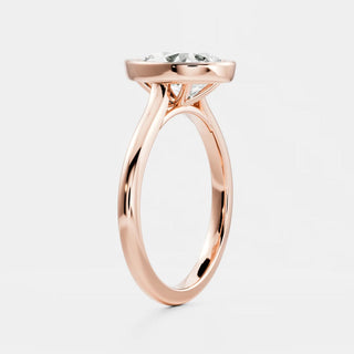 Pear Bezel Solitaire Lab Grown Diamond Engagement Ring