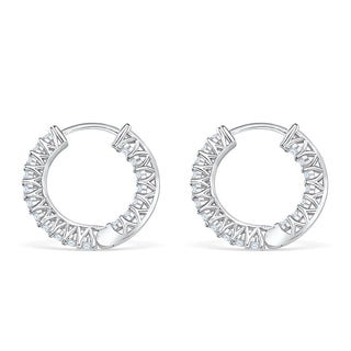 1.0 CT Round Cut Hoop Moissanite Earrings 5