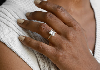 2 CT Round Three Stones Lab Grown Diamond Engagement Ring