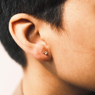 0.08 CT Round Cut Stud Moissanite Earrings 5