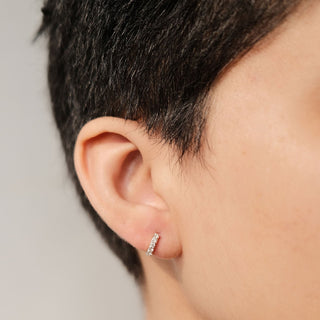 0.22 CT Round Cut Huggies Moissanite Earrings 5