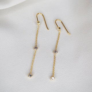 0.32 CT Round Cut Dangle Moissanite Earrings 3