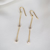 0.32 CT Round Cut Dangle Moissanite Earrings 1