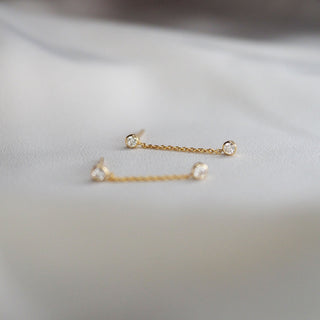 0.30 CT Round Cut Dangle Moissanite Earrings 4