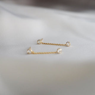 0.15 CT Round Cut Dangle Moissanite Earrings 3