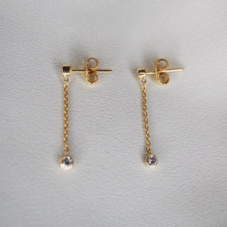 0.30 CT Round Cut Dangle Moissanite Earrings 6