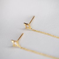 0.13 CT Round Cut Dangle Moissanite Earrings 2