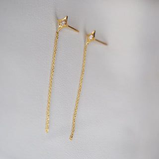 0.13 CT Round Cut Dangle Moissanite Earrings 4