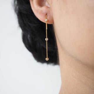 0.32 CT Round Cut Dangle Moissanite Earrings 2