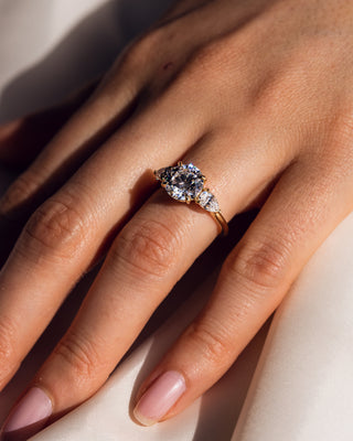 3.08 CT Round Three Stones Moissanite Engagement Ring