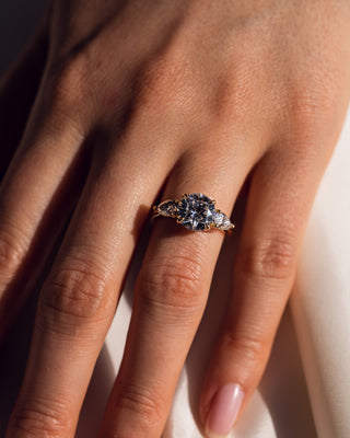3.08 CT Round Three Stones Moissanite Engagement Ring