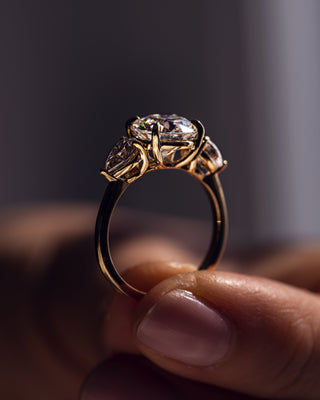 3.08 CT Round Three Stones Moissanite Engagement Ring