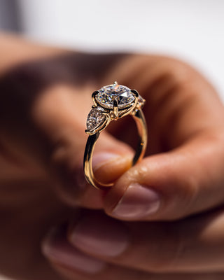 3.08 CT Round Three Stones Moissanite Engagement Ring