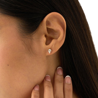 1.0 CT Round Bezel Solitaire Lab Grown Diamond Earrings