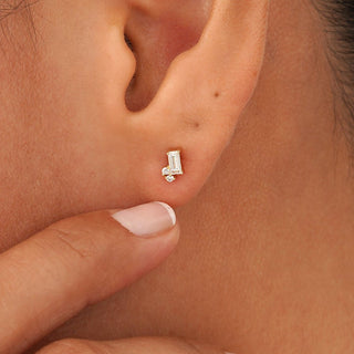 1.0 CT Round Bezel Solitaire Lab Grown Diamond Earrings