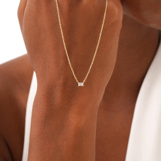1.0 CT Round Bezel Solitaire Lab Grown Diamond Necklace