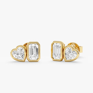 1.0 CT Round Bezel Solitaire Lab Grown Diamond Earrings