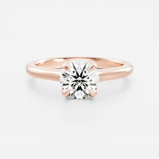 Round Cathedral Solitaire Lab Grown Diamond Engagement Ring