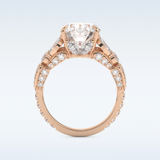 Beautiful Cluster & Pave 4.2 CT Engagement Ring Featuring Oval Moissanite