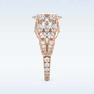 Beautiful Cluster & Pave 4.2 CT Engagement Ring Featuring Oval Moissanite