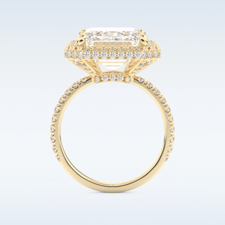 Elegant 10.8 CT Halo & Pave Engagement Ring Featuring Emerald Moissanite