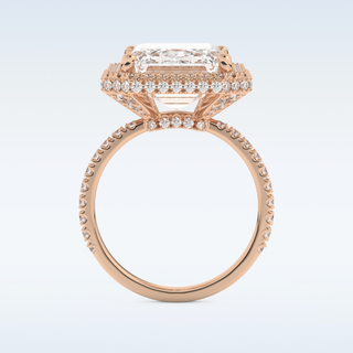 Elegant 10.8 CT Halo & Pave Engagement Ring Featuring Emerald Moissanite