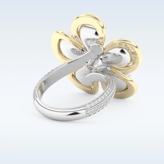 Beautiful Floral Motif Wedding Band with 7.1 CT Round & Pear Cut Moissanite