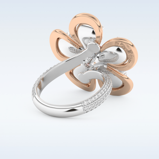 Beautiful Floral Motif Wedding Band with 7.1 CT Round & Pear Cut Moissanite