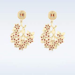 Moissanite Floral Motif Style Drop Earrings– 0.96 TCW Round & Cushion Cut Stones