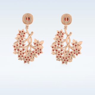 Moissanite Floral Motif Style Drop Earrings– 0.96 TCW Round & Cushion Cut Stones
