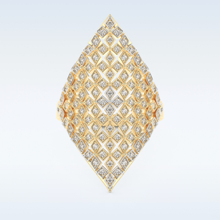Beautiful Honey Comb Style Wedding Band with 0.37 CT Round Cut Moissanite